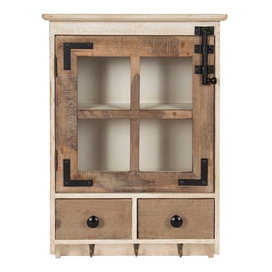 Kate and Laurel Hutchins Decorative 2 Drawer Wood Wall Cabinet
